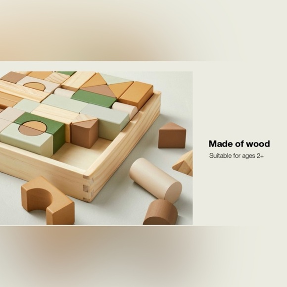 hearth & hand with magnolia toy building blocks set wood 43 pieces NWT NEW - Picture 2 of 7